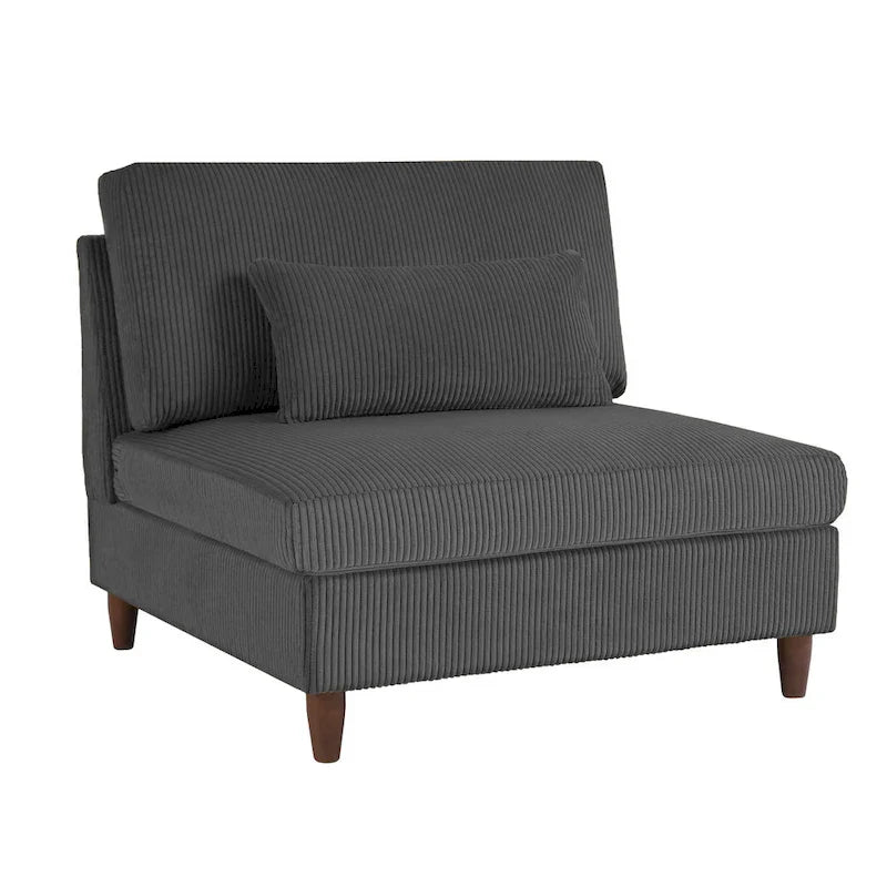 5-Piece Corduroy Modular Sectional Sofa with Ottoman 10