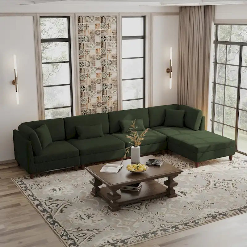Modular Sectional Sofa with Ottoman and Configurable Design 14