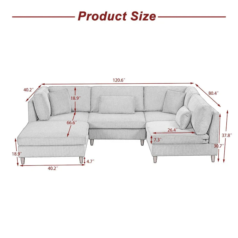 Modular Sectional Sofa with Ottoman and Configurable Design 15