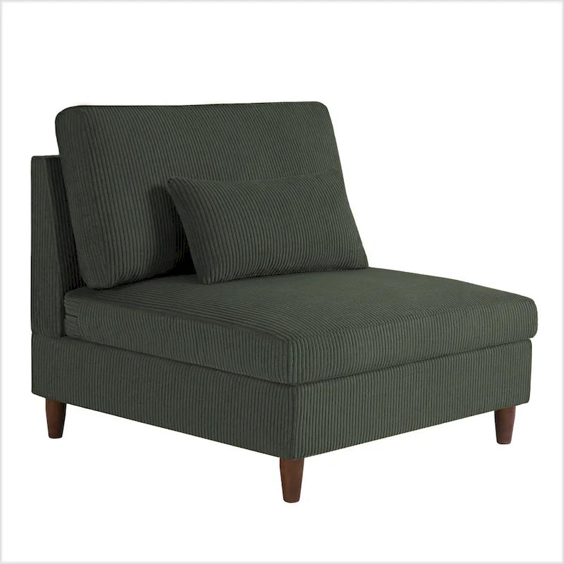 5-Piece Corduroy Modular Sectional Sofa with Ottoman 18