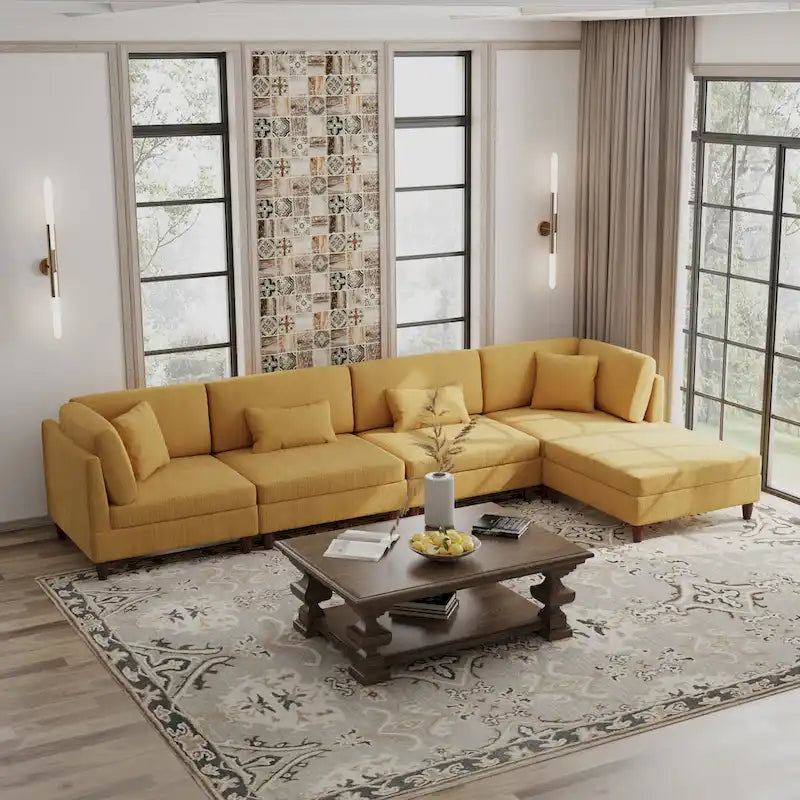 Modular Sectional Sofa with Ottoman and Configurable Design 22