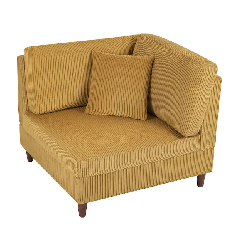 5-Piece Corduroy Modular Sectional Sofa with Ottoman 24