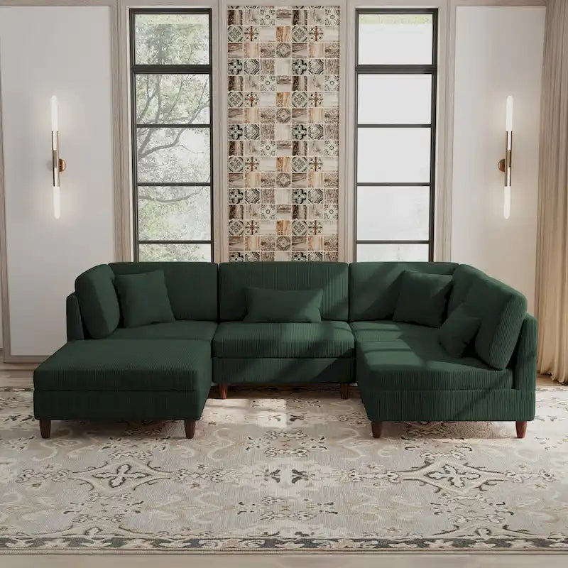 Modular Sectional Sofa with Ottoman and Configurable Design 27