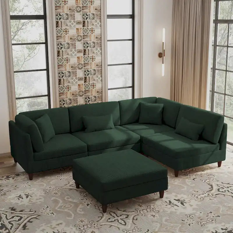 Modular Sectional Sofa with Ottoman and Configurable Design 28