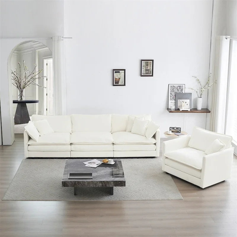 Modern 3-Piece Upholstered Sectional Sofa Set 1