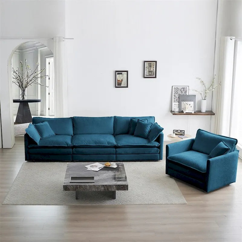 Modern 3-Piece Upholstered Sectional Sofa Set 2