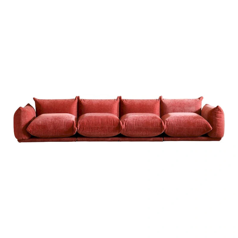 Spacious Mid-Century Modern Chenille Sectional Sofa - 4-Seater Modular Couch with Plush Cushions 2