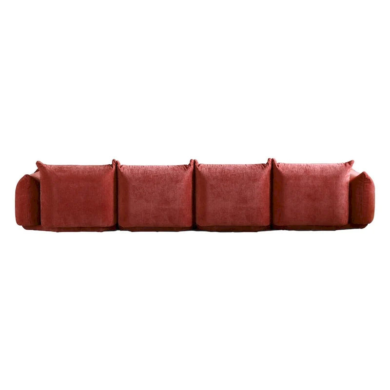 Spacious Mid-Century Modern Chenille Sectional Sofa - 4-Seater Modular Couch with Plush Cushions 3