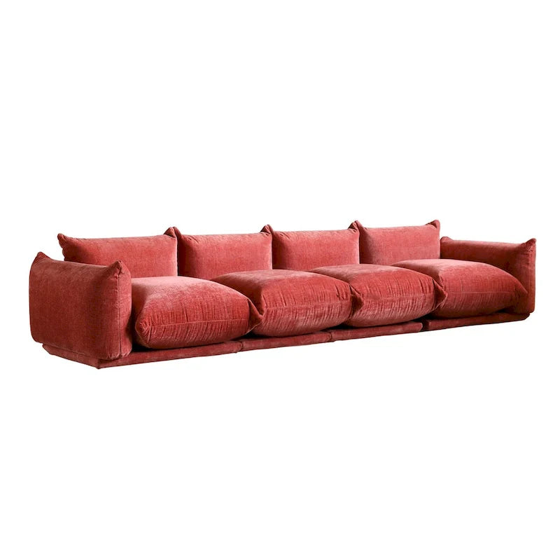 Spacious Mid-Century Modern Chenille Sectional Sofa - 4-Seater Modular Couch with Plush Cushions 4