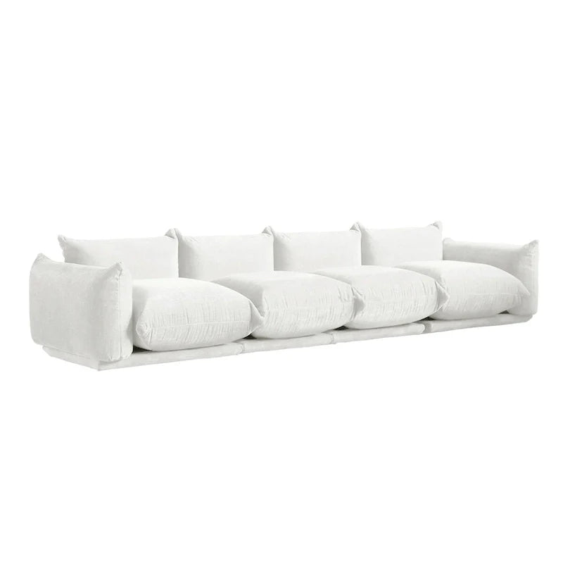 Spacious Mid-Century Modern Chenille Sectional Sofa - 4-Seater Modular Couch with Plush Cushions 9
