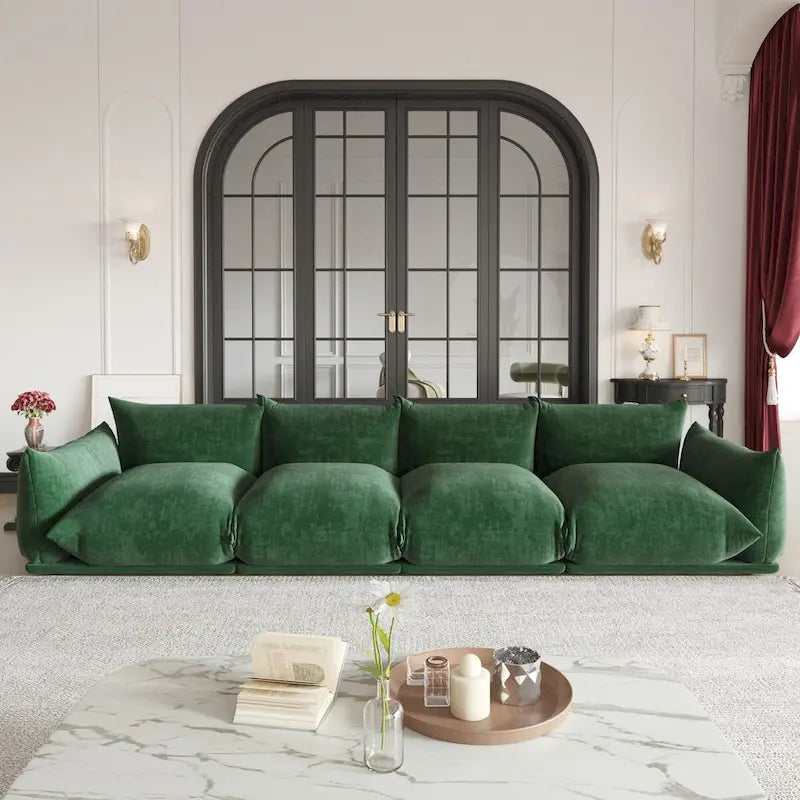 Spacious Mid-Century Modern Chenille Sectional Sofa - 4-Seater Modular Couch with Plush Cushions 17