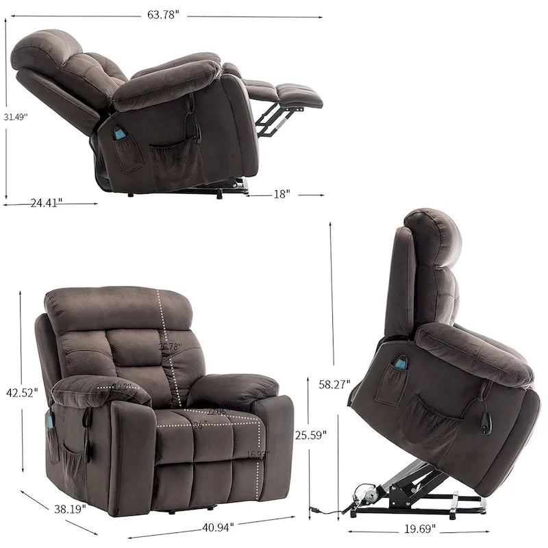 Massage and Heating Electric Lift Recliner Chair 4
