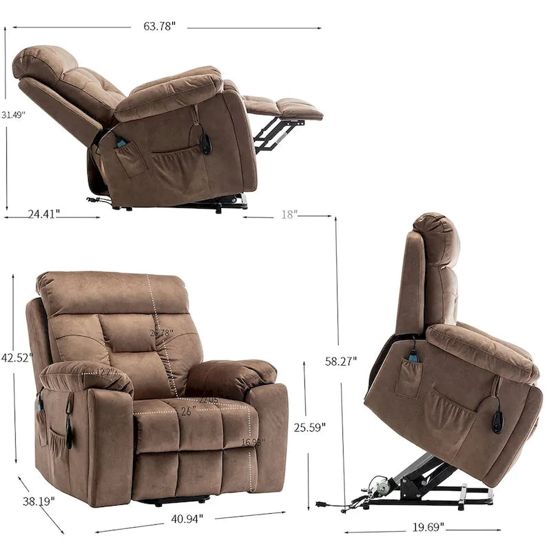 Massage and Heating Electric Lift Recliner Chair 25