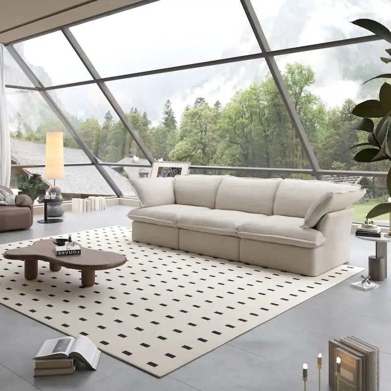 Contemporary 3-Seat Modular Sectional Sofa for Living Room - Comfortable Convertible Couch 20
