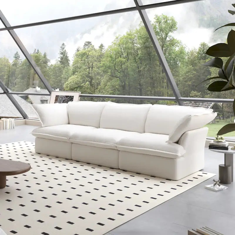 Contemporary 3-Seat Modular Sectional Sofa for Living Room - Comfortable Convertible Couch 2