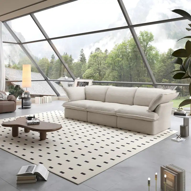 Contemporary 3-Seat Modular Sectional Sofa for Living Room - Comfortable Convertible Couch 3