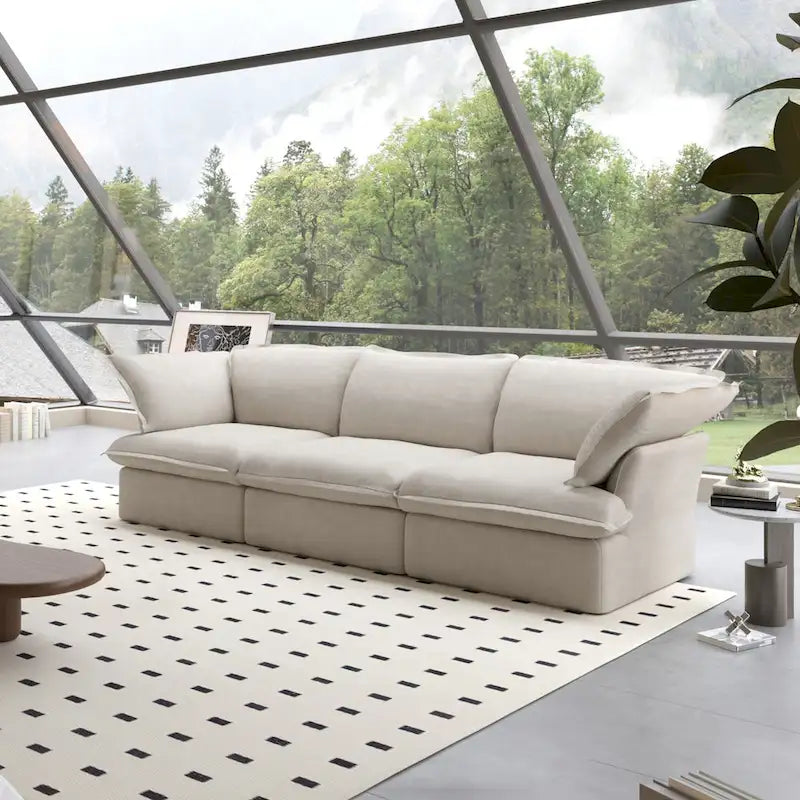 Contemporary 3-Seat Modular Sectional Sofa for Living Room - Comfortable Convertible Couch 4