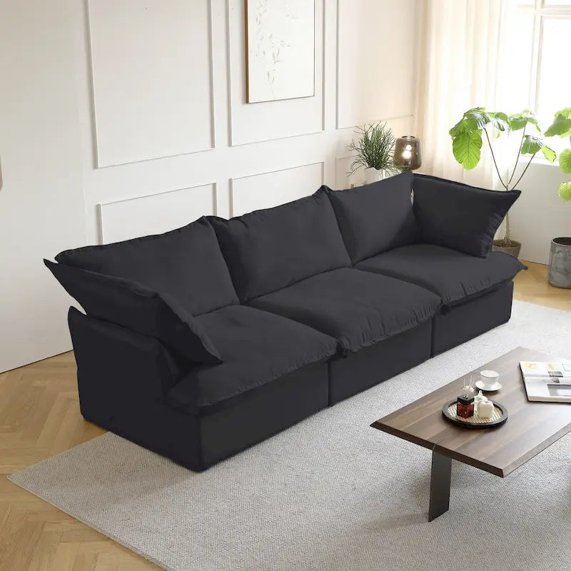 Contemporary 3-Seat Modular Sectional Sofa for Living Room - Comfortable Convertible Couch 5