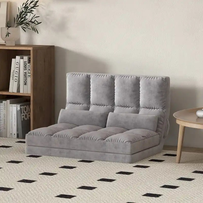Versatile Floor Sofa Chair with 2 Cushions and Adjustable Backrest 8