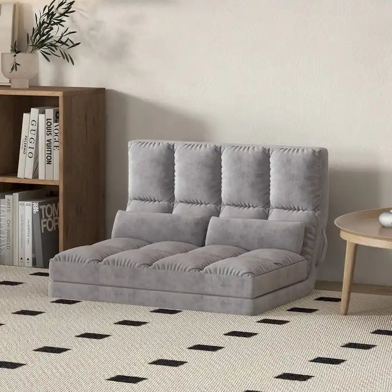 Versatile Floor Sofa Chair with 2 Cushions and Adjustable Backrest 1