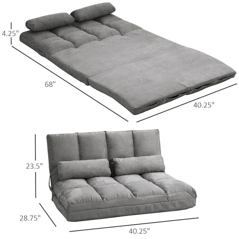 Versatile Floor Sofa Chair with 2 Cushions and Adjustable Backrest 3