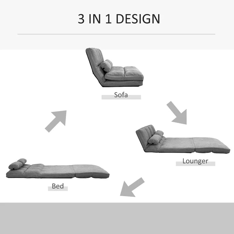 Versatile Floor Sofa Chair with 2 Cushions and Adjustable Backrest 4