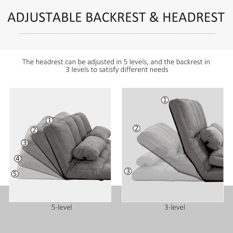 Versatile Floor Sofa Chair with 2 Cushions and Adjustable Backrest 5