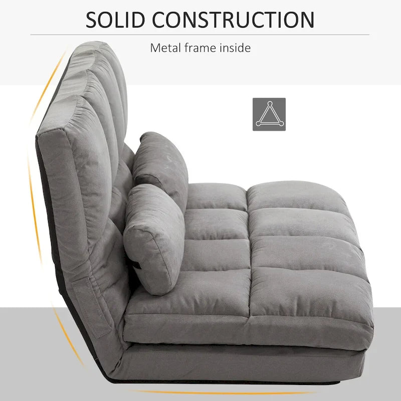 Versatile Floor Sofa Chair with 2 Cushions and Adjustable Backrest 6