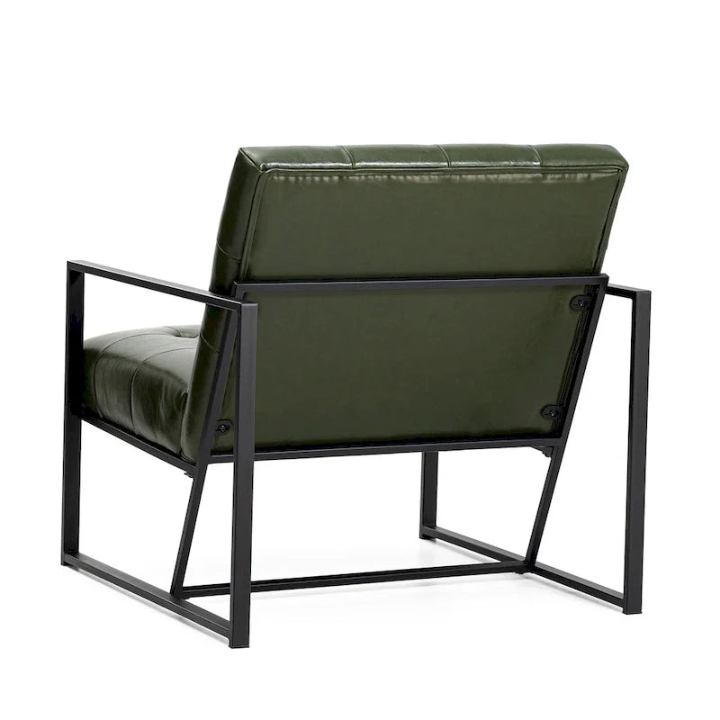 Glitzhome Set of 2 Mid-Century Tufted Accent Chairs in 29.25W PU Leather 24