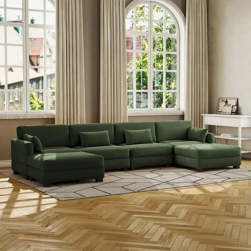 Corduroy Modular Sectional Sofa for Living Room 1