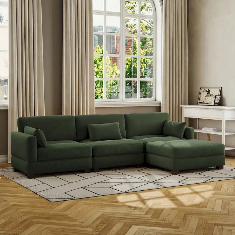 Corduroy Modular Sectional Sofa for Living Room 2