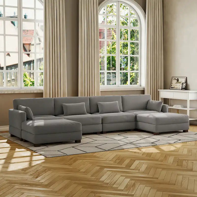 Corduroy Modular Sectional Sofa for Living Room 7