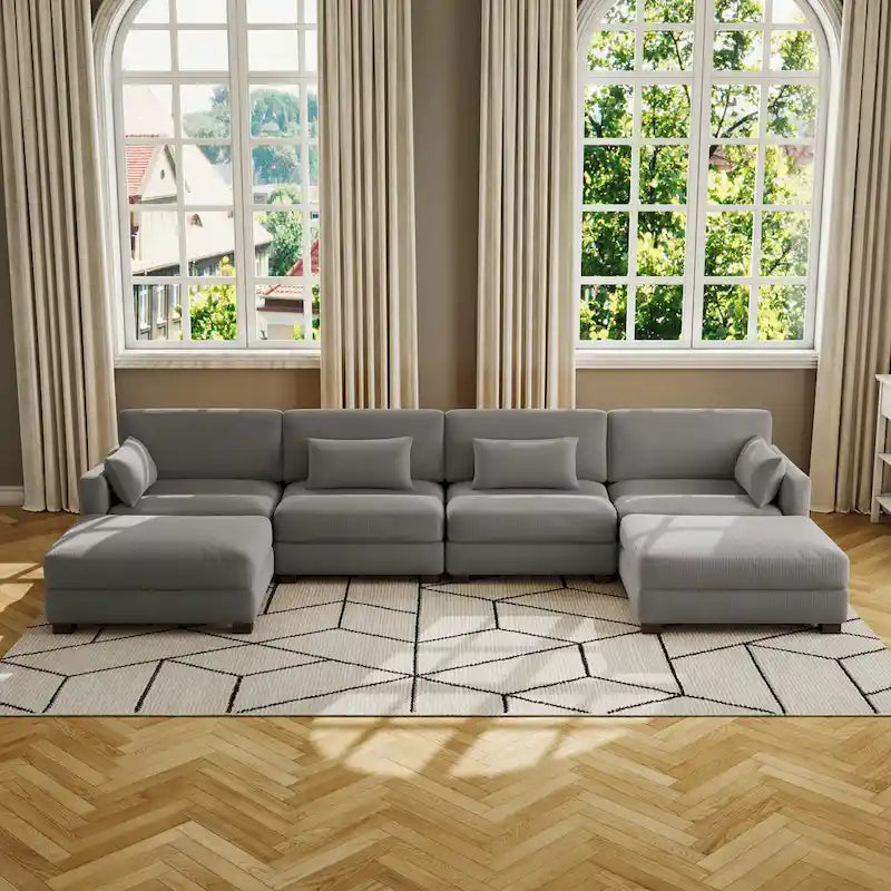 Corduroy Modular Sectional Sofa for Living Room 9