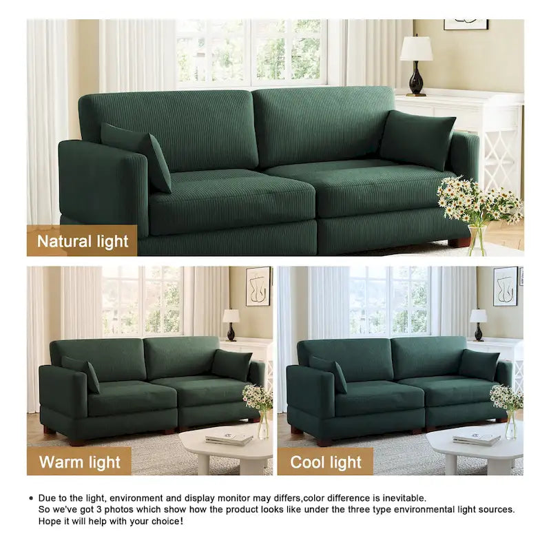 Corduroy Modular Sectional Sofa for Living Room 21