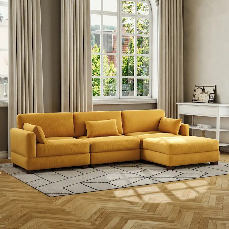 Corduroy Modular Sectional Sofa for Living Room 22