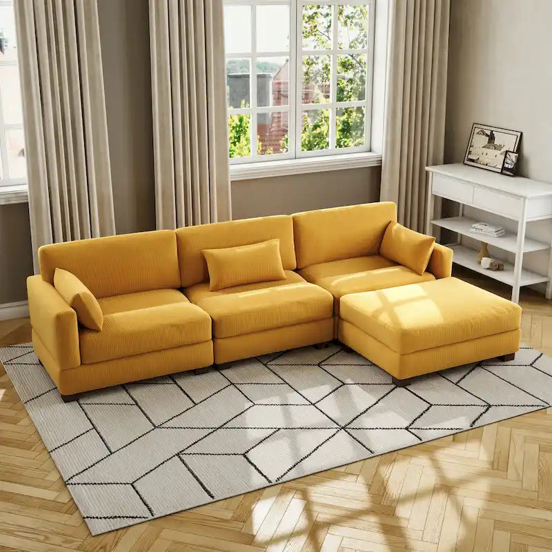 Corduroy Modular Sectional Sofa for Living Room 23