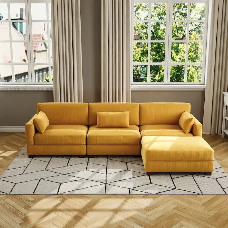 Corduroy Modular Sectional Sofa for Living Room 24
