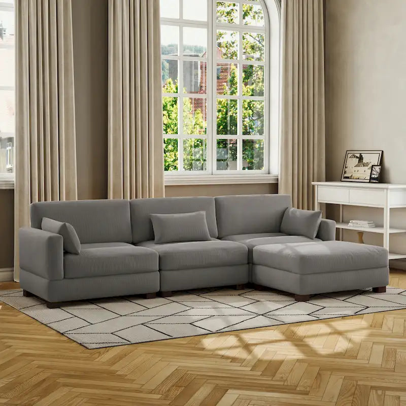 Corduroy Modular Sectional Sofa for Living Room 26
