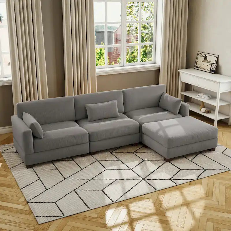 Corduroy Modular Sectional Sofa for Living Room 27