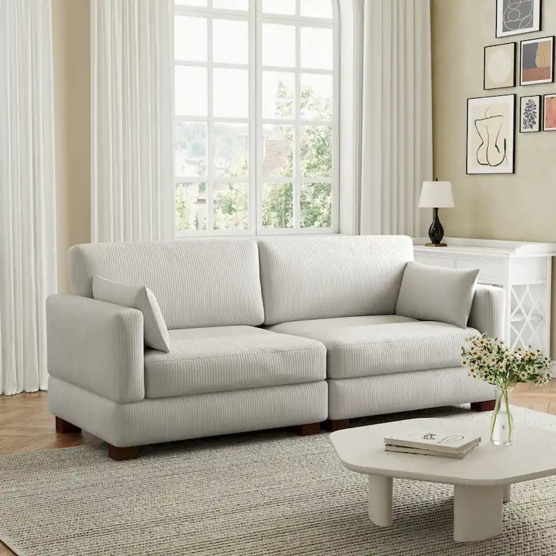 Corduroy Modular Sectional Sofa for Living Room 29