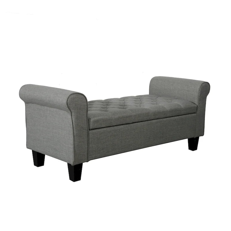 Porthos Home Theon Fabric Button-Tufted Flip-Top Storage Bench 23