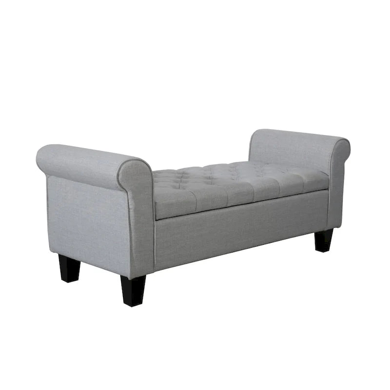 Porthos Home Theon Fabric Button-Tufted Flip-Top Storage Bench 4
