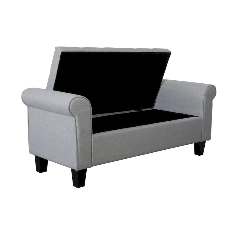Porthos Home Theon Fabric Button-Tufted Flip-Top Storage Bench 5