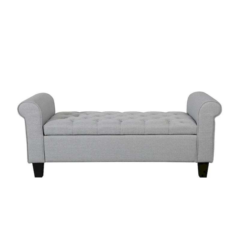 Porthos Home Theon Fabric Button-Tufted Flip-Top Storage Bench 6