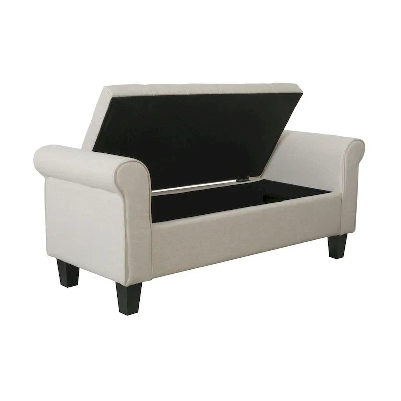 Porthos Home Theon Fabric Button-Tufted Flip-Top Storage Bench 11