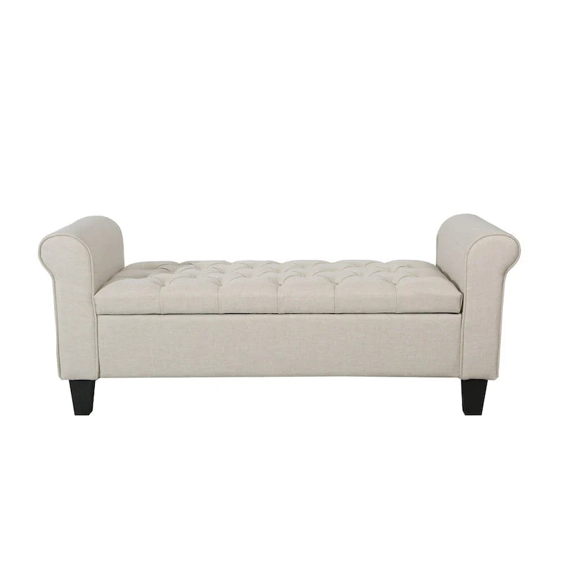 Porthos Home Theon Fabric Button-Tufted Flip-Top Storage Bench 12