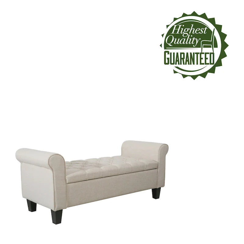 Porthos Home Theon Fabric Button-Tufted Flip-Top Storage Bench 15