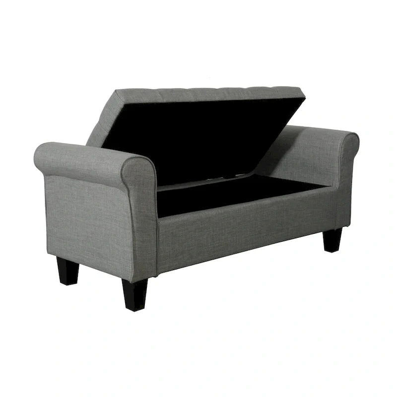 Porthos Home Theon Fabric Button-Tufted Flip-Top Storage Bench 17