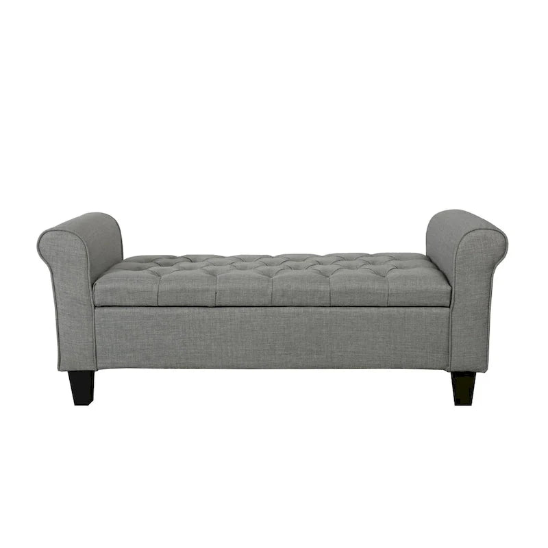 Porthos Home Theon Fabric Button-Tufted Flip-Top Storage Bench 18