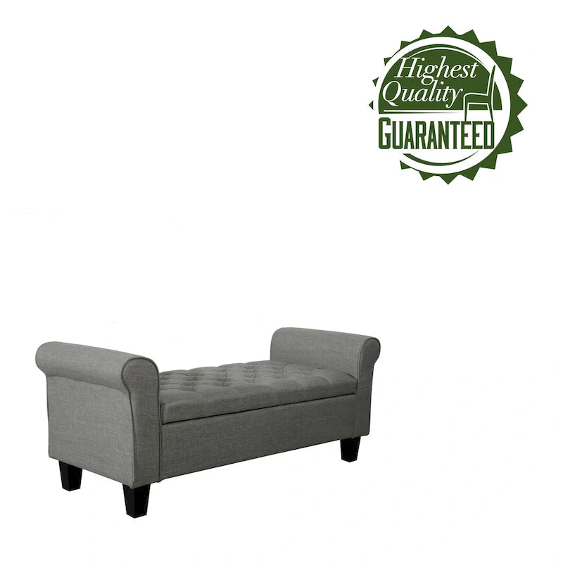 Porthos Home Theon Fabric Button-Tufted Flip-Top Storage Bench 21